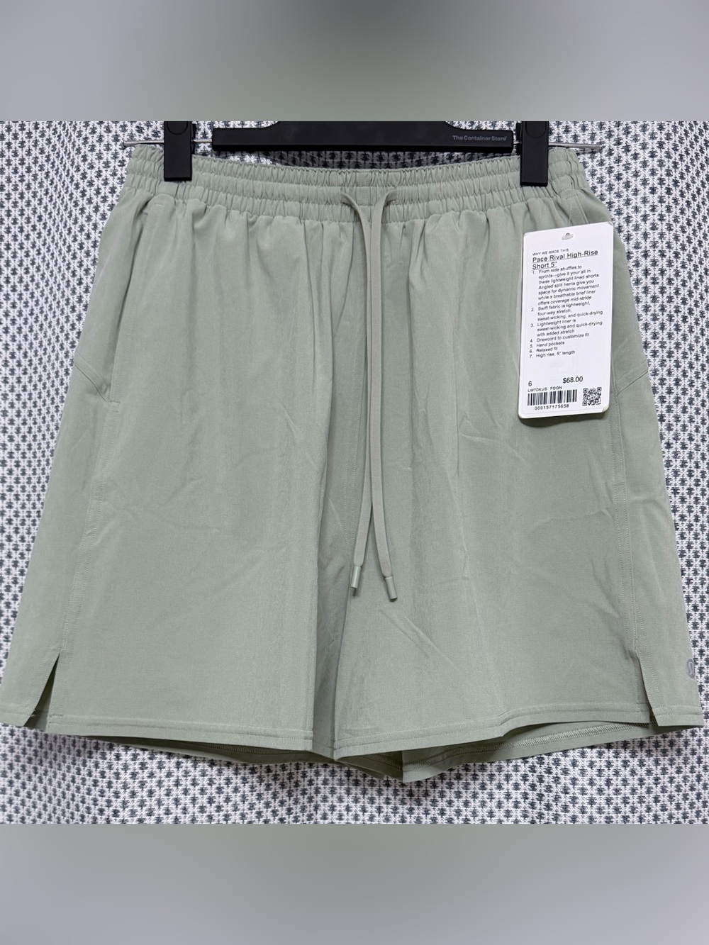 NWT! LULULEMON Pace Rival High Rise Shorts Sage Green size 6